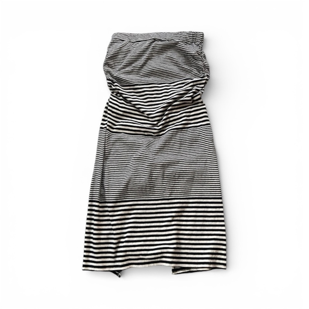 Sundry SMALL Black Stripe Strapless Dress